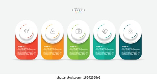 vector illustration Infographic design template with icons and 5 options or steps. Can be used for process, presentations, layout, banner,info graph.