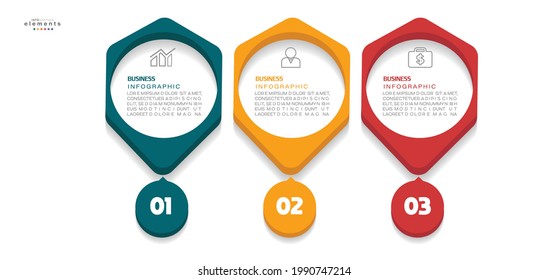 vector illustration Infographic design template with icons and 3 options or steps. Can be used for process, presentations, layout, banner,info graph.