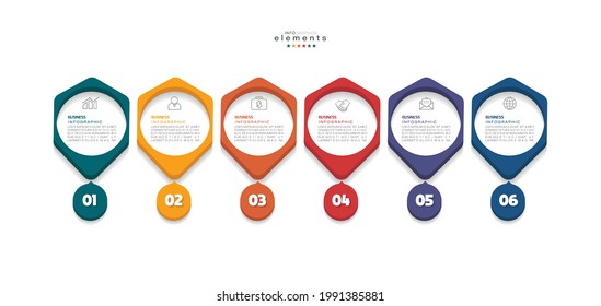 vector illustration Infographic design template with icons and 6 options or steps. Can be used for process, presentations, layout, banner,info graph.