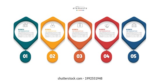 vector illustration Infographic design template with icons and 5 options or steps. Can be used for process, presentations, layout, banner,info graph.