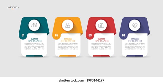 vector illustration Infographic design template with icons and 4 options or steps. Can be used for process, presentations, layout, banner,info graph.