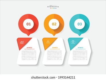 vector illustration Infographic design template with icons and 3 options or steps. Can be used for process, presentations, layout, banner,info graph.