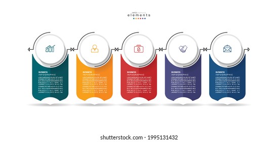 vector illustration Infographic design template with icons and 5 options or steps. Can be used for process, presentations, layout, banner,info graph.