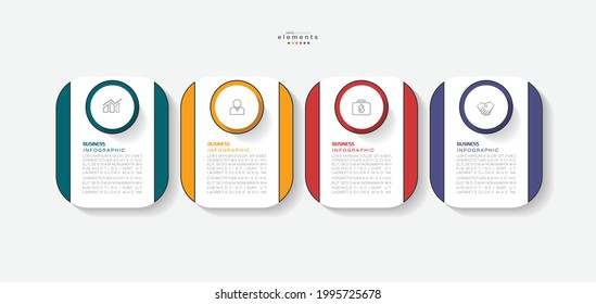 vector illustration Infographic design template with icons and 4 options or steps. Can be used for process, presentations, layout, banner,info graph.