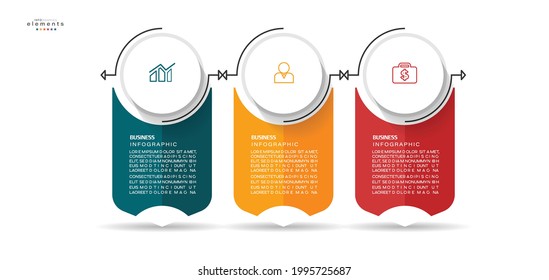 vector illustration Infographic design template with icons and 3 options or steps. Can be used for process, presentations, layout, banner,info graph.