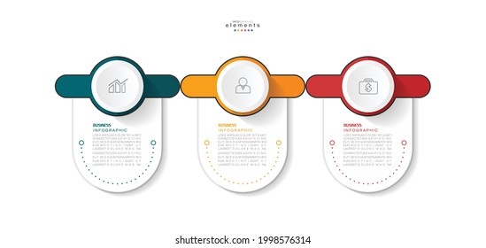 vector illustration Infographic design template with icons and 3 options or steps. Can be used for process, presentations, layout, banner,info graph.