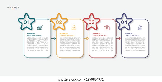 Vektorgrafik Infografische Design-Vorlage mit Symbolen und 4 Optionen oder Schritten. Kann für Prozess, Präsentationen, Layout, Banner, Infografik verwendet werden.