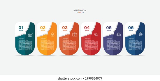 vector illustration Infographic design template with icons and 6 options or steps. Can be used for process, presentations, layout, banner,info graph.