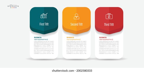 ilustración vectorial Plantilla de diseño infográfico con iconos y 3 opciones o pasos. Se puede usar para procesos, presentaciones, diseño, banner, gráfico de información.
