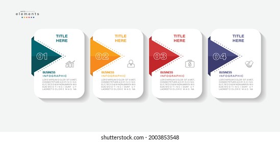 Vektorgrafik Infografische Design-Vorlage mit Symbolen und 4 Optionen oder Schritten. Kann für Prozess, Präsentationen, Layout, Banner, Infografik verwendet werden.