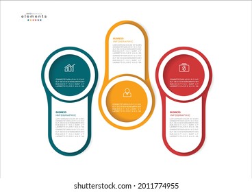 Vektorgrafik Infografische Design-Vorlage mit Symbolen und 3 Optionen oder Schritte. Kann für Prozess, Präsentationen, Layout, Banner, Infografik verwendet werden.