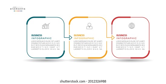 vector illustration Infographic design template with icons and 3 options or steps. Can be used for process, presentations, layout, banner,info graph.