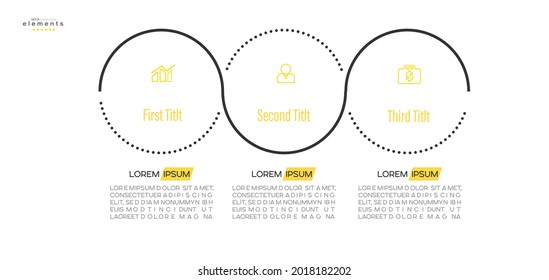 ilustración vectorial Plantilla de diseño infográfico con iconos y 3 opciones o pasos. Se puede usar para procesos, presentaciones, diseño, banner, gráfico de información.