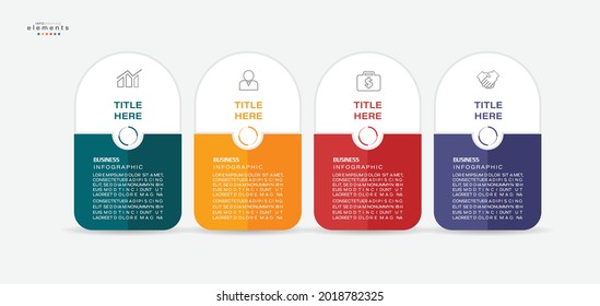 ilustración vectorial Plantilla de diseño infográfico con iconos y 4 opciones o pasos. Se puede usar para procesos, presentaciones, diseño, banner, gráfico de información.