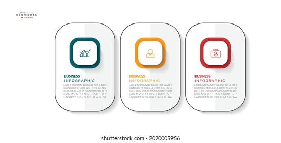 vector illustration Infographic design template with icons and 3 options or steps. Can be used for process, presentations, layout, banner,info graph.