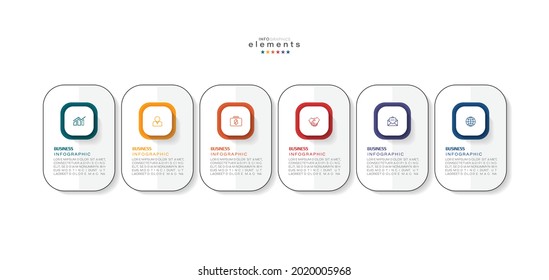 vector illustration Infographic design template with icons and 6 options or steps. Can be used for process, presentations, layout, banner,info graph.