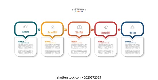 vector illustration Infographic design template with icons and 5 options or steps. Can be used for process, presentations, layout, banner,info graph.