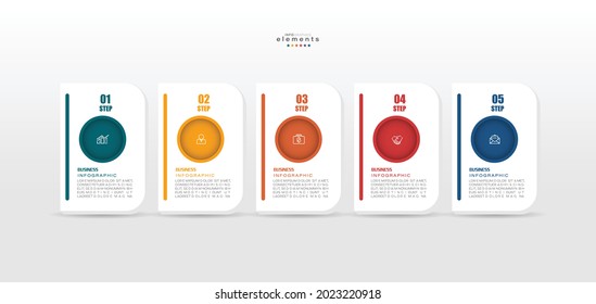 Vektorgrafik Infografische Design-Vorlage mit Symbolen und 5 Optionen oder Schritte. Kann für Prozess, Präsentationen, Layout, Banner, Infografik verwendet werden.