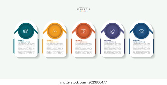 vector illustration Infographic design template with icons and 5 options or steps. Can be used for process, presentations, layout, banner,info graph.