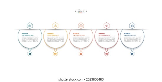 vector illustration Infographic design template with icons and 5 options or steps. Can be used for process, presentations, layout, banner,info graph.