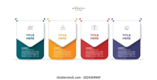 Vektorgrafik Infografische Design-Vorlage mit Symbolen und 4 Optionen oder Schritten. Kann für Prozess, Präsentationen, Layout, Banner, Infografik verwendet werden.