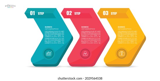 ilustración vectorial Plantilla de diseño infográfico con iconos y 3 opciones o pasos. Se puede usar para procesos, presentaciones, diseño, banner, gráfico de información.