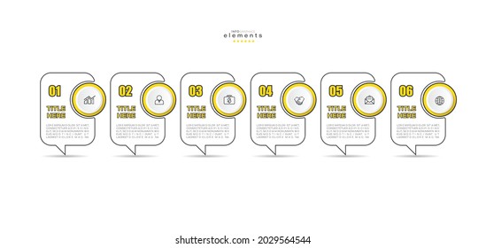 Vektorgrafik Infografische Design-Vorlage mit Symbolen und 6 Optionen oder Schritte. Kann für Prozess, Präsentationen, Layout, Banner, Infografik verwendet werden.