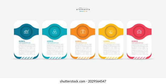 vector illustration Infographic design template with icons and 5 options or steps. Can be used for process, presentations, layout, banner,info graph.