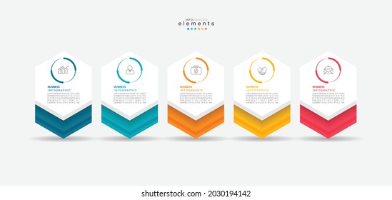 vector illustration Infographic design template with icons and 5 options or steps. Can be used for process, presentations, layout, banner,info graph.