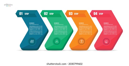 Vektorgrafik Infografische Design-Vorlage mit Symbolen und 4 Optionen oder Schritten. Kann für Prozess, Präsentationen, Layout, Banner, Infografik verwendet werden.