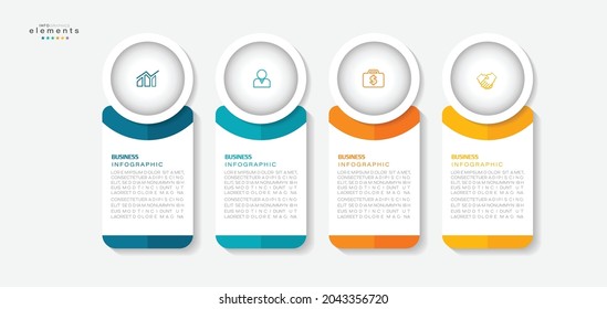 Vektorgrafik Infografische Design-Vorlage mit Symbolen und 4 Optionen oder Schritten. Kann für Prozess, Präsentationen, Layout, Banner, Infografik verwendet werden.