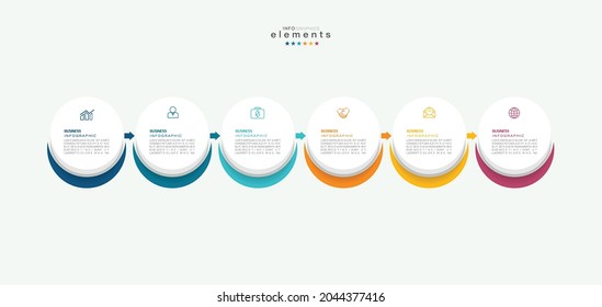 vector illustration Infographic design template with icons and 6 options or steps. Can be used for process, presentations, layout, banner,info graph.