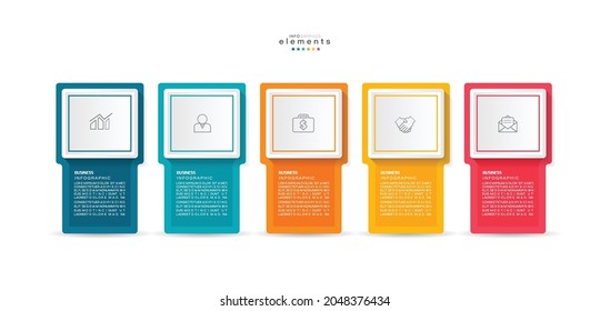 vector illustration Infographic design template with icons and 5 options or steps. Can be used for process, presentations, layout, banner,info graph.