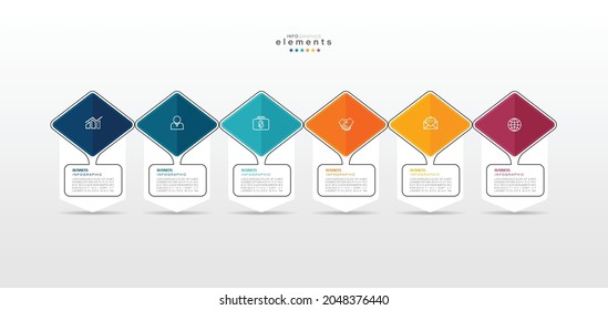 vector illustration Infographic design template with icons and 6 options or steps. Can be used for process, presentations, layout, banner,info graph.