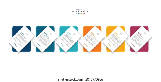 vector illustration Infographic design template with icons and 6 options or steps. Can be used for process, presentations, layout, banner,info graph.