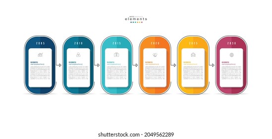 ilustración vectorial Plantilla de diseño infográfico con iconos y 6 opciones o pasos. Se puede usar para procesos, presentaciones, diseño, banner, gráfico de información.