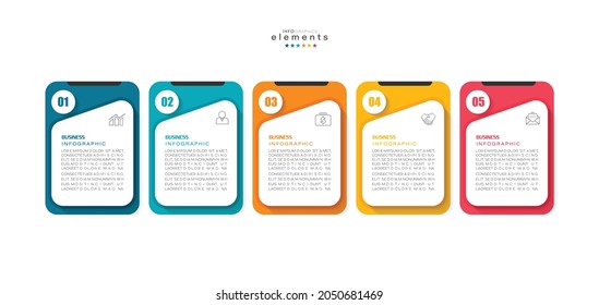 vector illustration Infographic design template with icons and 5 options or steps. Can be used for process, presentations, layout, banner,info graph.