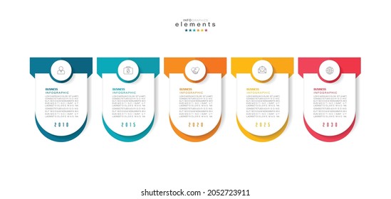vector illustration Infographic design template with icons and 5 options or steps. Can be used for process, presentations, layout, banner,info graph.