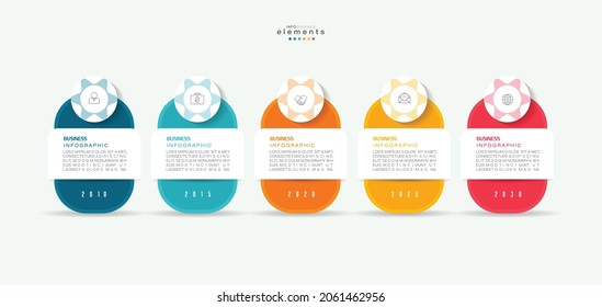 Vektorgrafik Infografische Design-Vorlage mit Symbolen und 5 Optionen oder Schritte. Kann für Prozess, Präsentationen, Layout, Banner, Infografik verwendet werden.