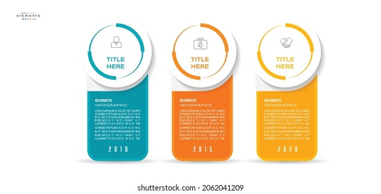 ilustración vectorial Plantilla de diseño infográfico con iconos y 3 opciones o pasos. Se puede usar para procesos, presentaciones, diseño, banner, gráfico de información.
