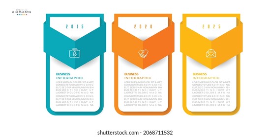 vector illustration Infographic design template with icons and 3 options or steps. Can be used for process, presentations, layout, banner,info graph.