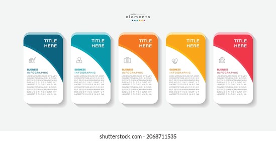 Vektorgrafik Infografische Design-Vorlage mit Symbolen und 5 Optionen oder Schritte. Kann für Prozess, Präsentationen, Layout, Banner, Infografik verwendet werden.