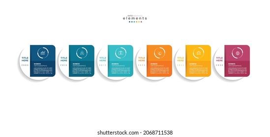 vector illustration Infographic design template with icons and 6 options or steps. Can be used for process, presentations, layout, banner,info graph.