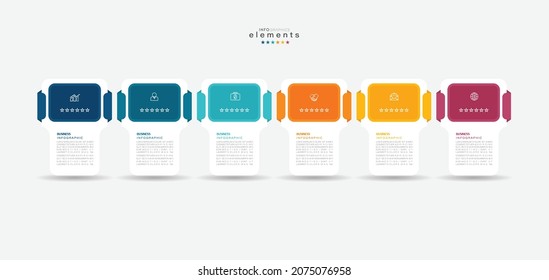 vector illustration Infographic design template with icons and 6 options or steps. Can be used for process, presentations, layout, banner,info graph.