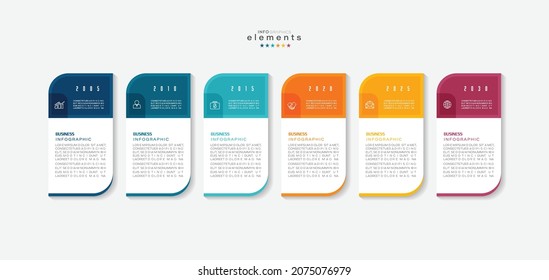 vector illustration Infographic design template with icons and 6 options or steps. Can be used for process, presentations, layout, banner,info graph.