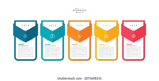 vector illustration Infographic design template with icons and 5 options or steps. Can be used for process, presentations, layout, banner,info graph.