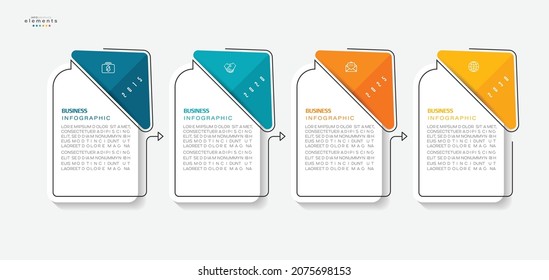 vector illustration Infographic design template with icons and 4 options or steps. Can be used for process, presentations, layout, banner,info graph.