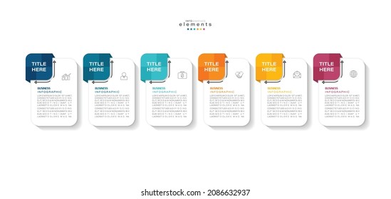 vector illustration Infographic design template with icons and 6 options or steps. Can be used for process, presentations, layout, banner,info graph.