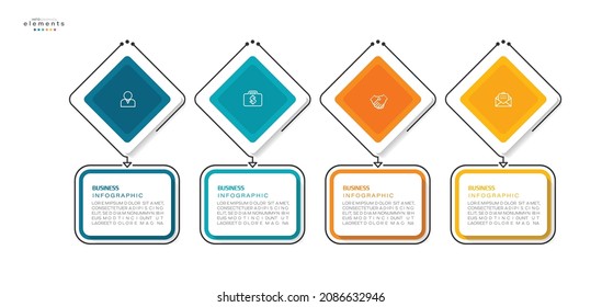 vector illustration Infographic design template with icons and 4 options or steps. Can be used for process, presentations, layout, banner,info graph.