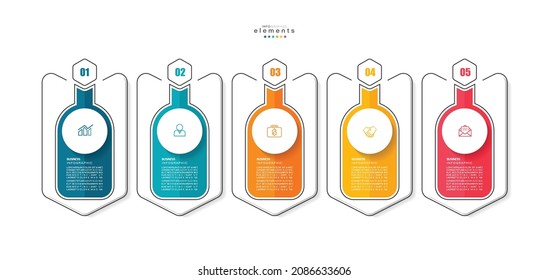 vector illustration Infographic design template with icons and 5 options or steps. Can be used for process, presentations, layout, banner,info graph.